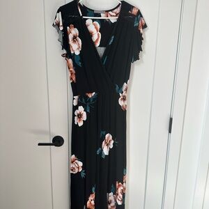 Black floral maxi dress